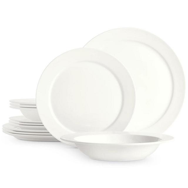Hotel Collection Round Rim Bone China 12-Pc. Bone Dinnerware Set, Created for Macy's