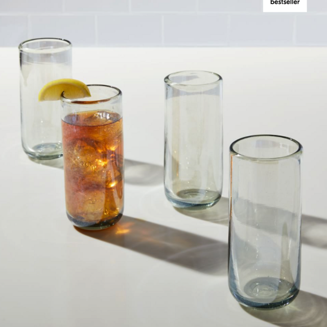 Recycled Mexican Glassware (Non-Luster Clear Set of 4)