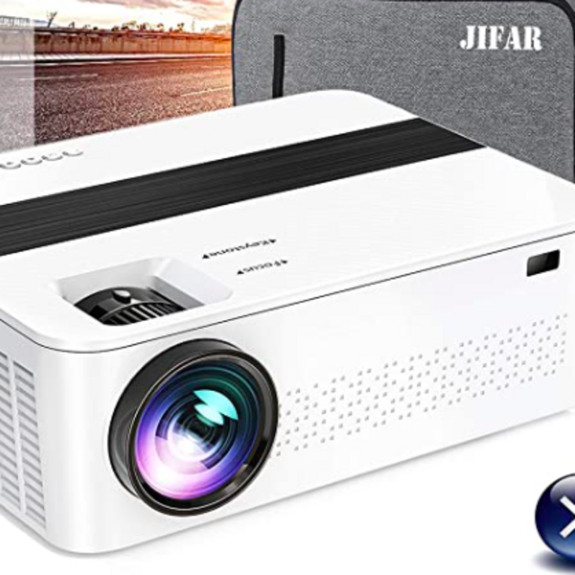 Bluetooth Native 1080p Projector with 120" Projector Screen & Bag,9000 Lux 4k Projector for Outdoor Movies with 450"Display,Support Dolby & Zoom,Compatible with TV Stick,HDMI,VGA.USB,Smartphone,PC