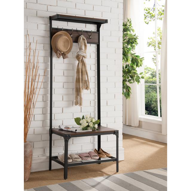 Mathilde Antique Metal and Wood Hall Tree                        by                              Laurel Foundry Modern Farmhouse