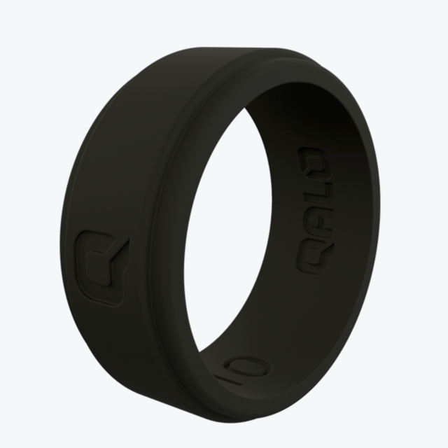 QALO Men's Q2X Silicone Ring - Black Step Edge, Size 9