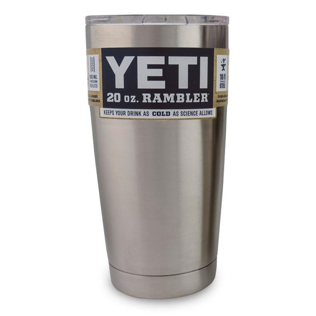 Yeti Coolers Rambler Tumbler, Silver, 20 oz, one size