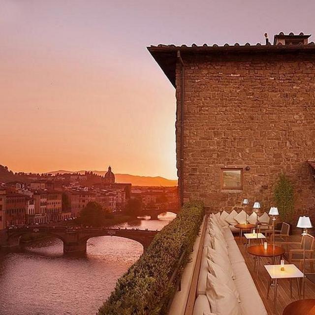 Drinks at La Terrazza Continentale on the Arno River in Florence