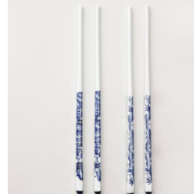 Blue Ceramic Chopsticks, Set of 2