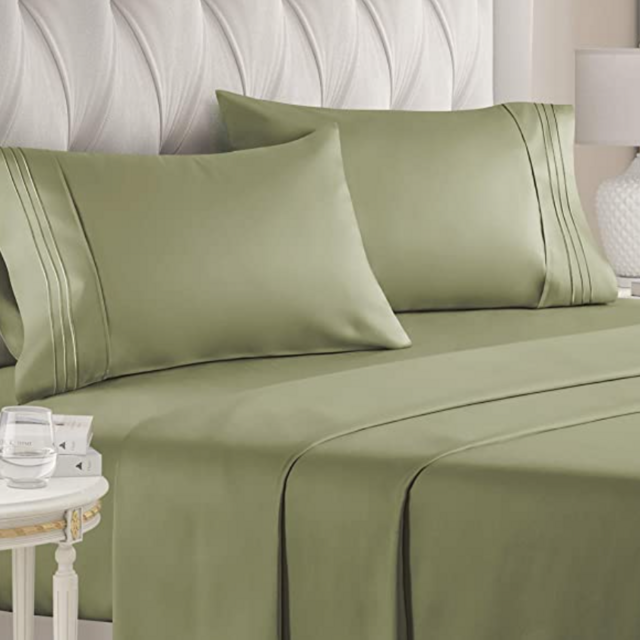 Sage Green- Queen Size Sheet Set - 4 Piece Set