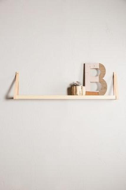 Leather Strap Floating Shelf