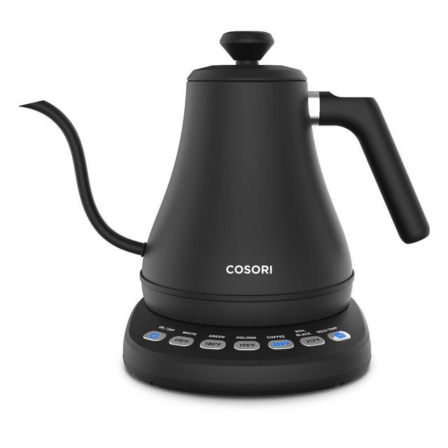 COSORI Electric Gooseneck Kettle with 5 Variable Presets, Pour Over Coffee Kettle Tea Kettle, 100% Stainless Steel Inner Lid Bottom, 1200 Watt Quick Heating, 0.8L, Matte Black