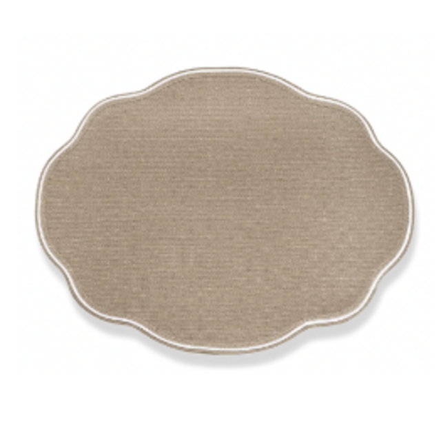 Scully and Scully White Trim Oval Scalloped Braided Placemats