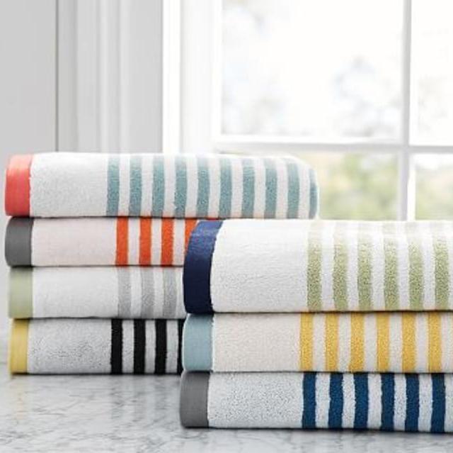Marlo Stripe Organic 600-gram Weight Bath Towels