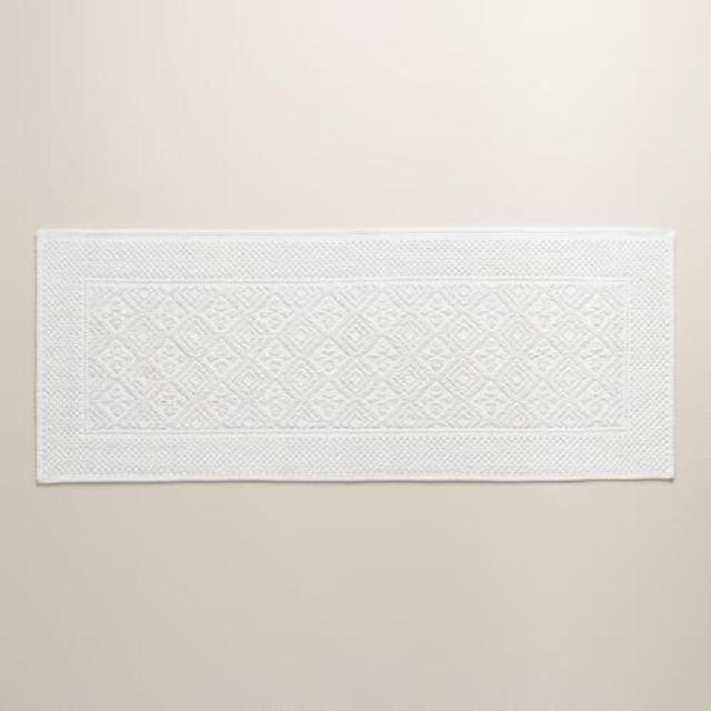 White Large Woven Bath Mat