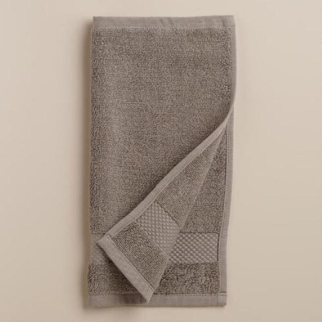 Frost Gray Cotton Washcloth, Set of 2