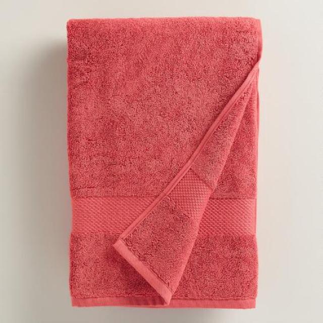 Coral Cotton Bath Towel