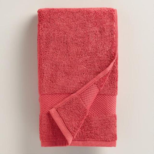 Coral Cotton Hand Towel