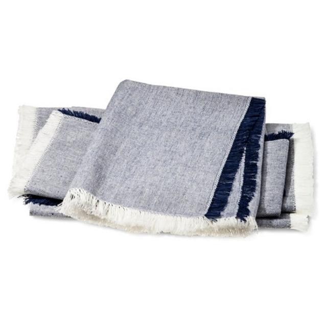 Threshold™ Chambray Napkin with Fringe - Blue (Set of 4) product details page