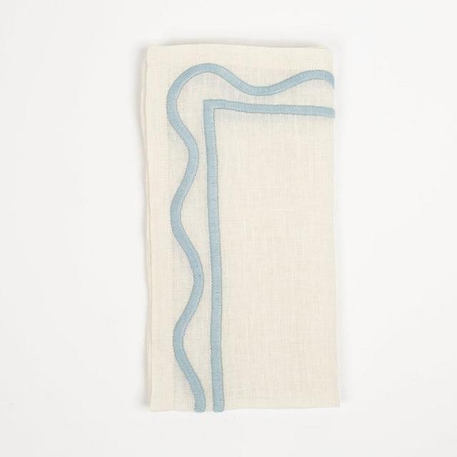 Colorblock Linen Embroidered Napkins (Set of 4)