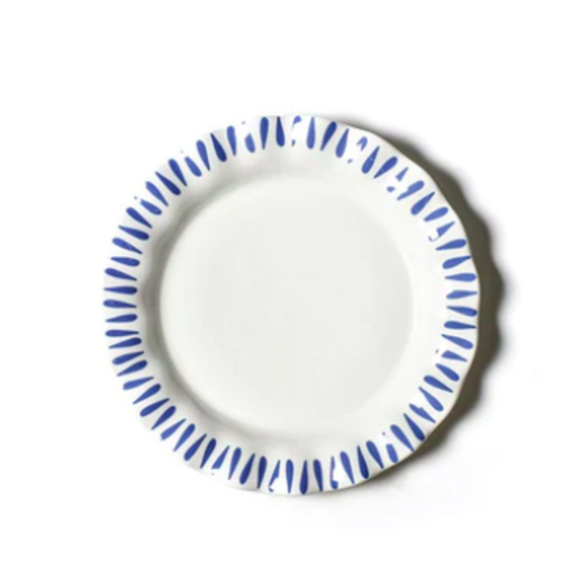 Iris Blue Drop Ruffle Dinner Plate