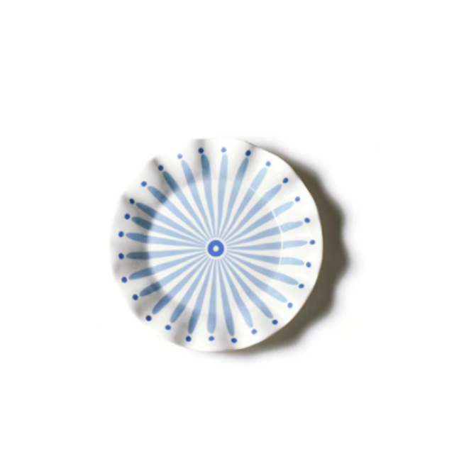 Iris Blue Burst Ruffle Salad Plate
