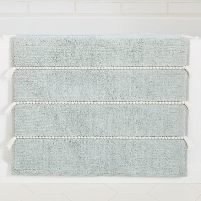 Organic Tassel Stripe Bath Mat