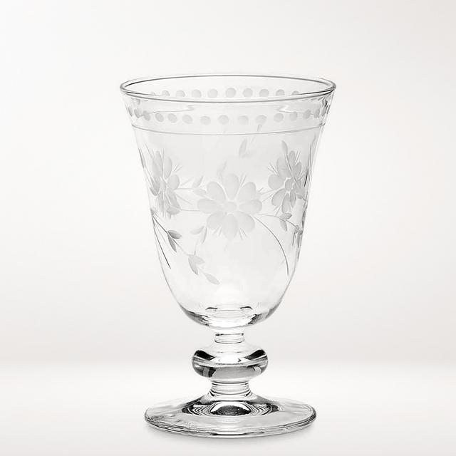 Vintage Etched Water Goblets, Set of 8