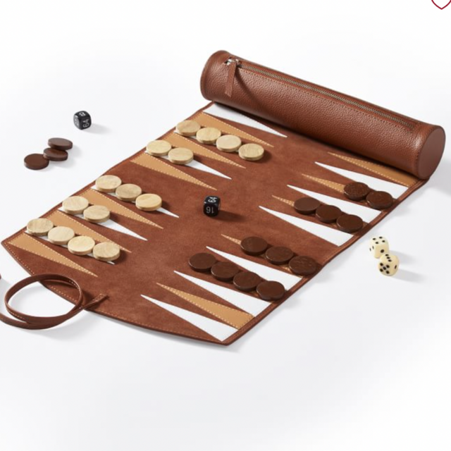 Leather Travel Backgammon Set