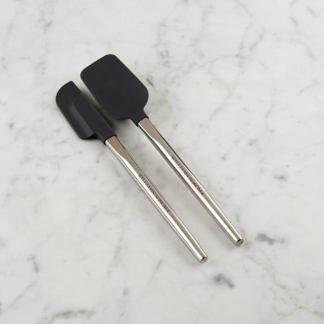 Williams Sonoma Silicone Mini Spatula & Spoonula with Stainless-Steel Handle, Cool Grey