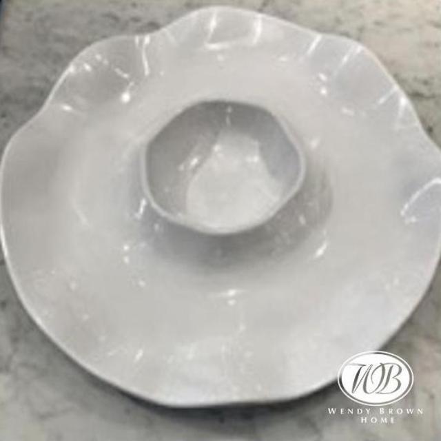 Melamine One Piece Ruffled Serving Platter