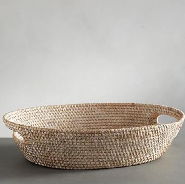 Tava Oval Bread Basket, Light Natural