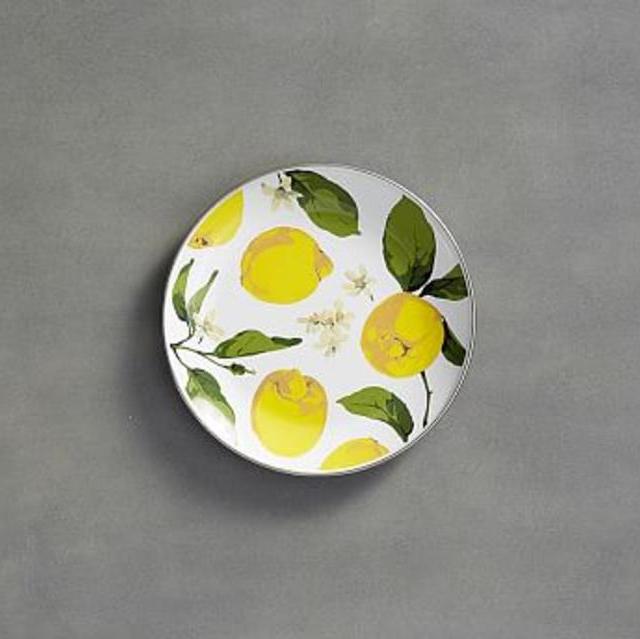 Lemon Enamel Salad Plate, Set of 4