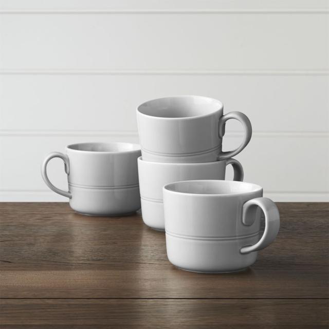 Set of 4 Hue Light Grey Mugs