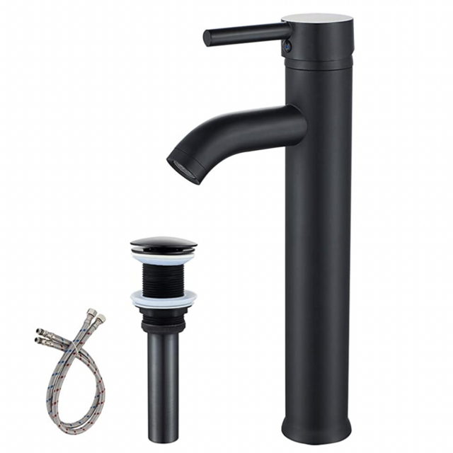 Black tall sink spout