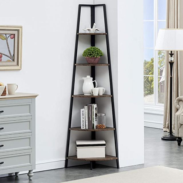 Tiered corner shelf