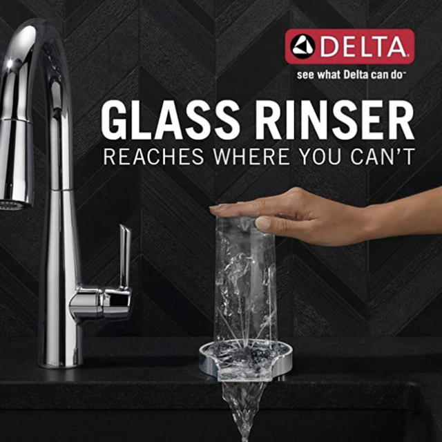 Glass rinser sink attachment