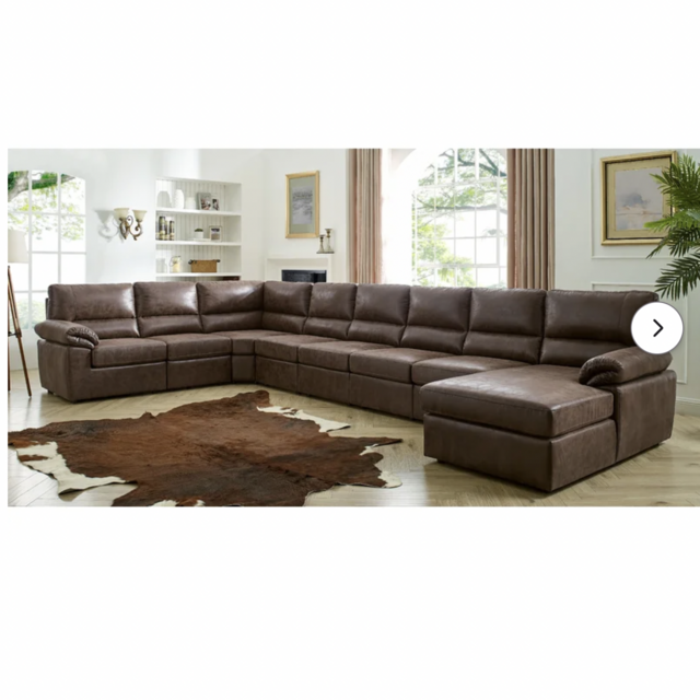 178.5" leather Left Hand Facing Corner Sectional