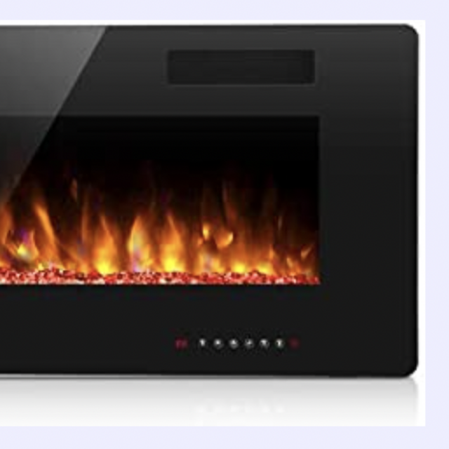 36" electric recessed wall mount fireplace heater