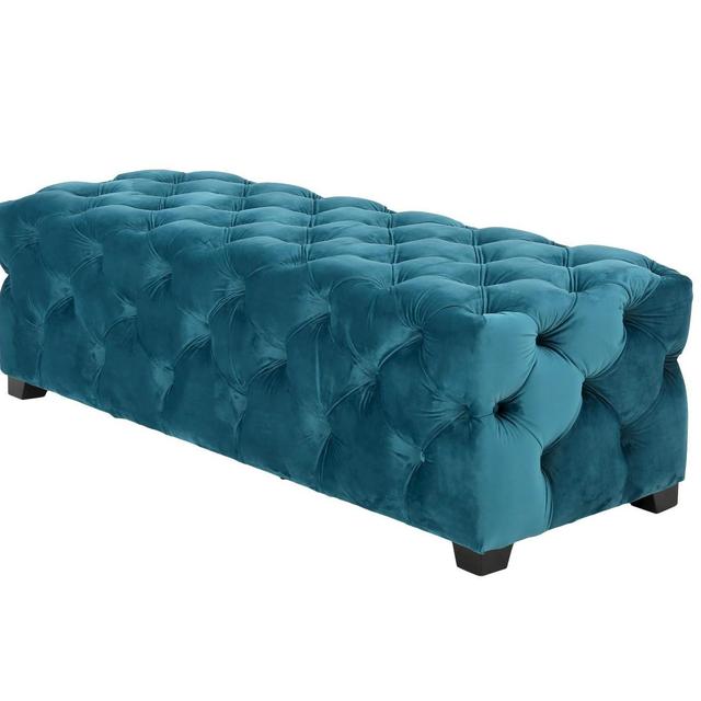 Piper Tufted Rectangular Ottoman Bench (Dark Teal Color) - Christopher Knight Home