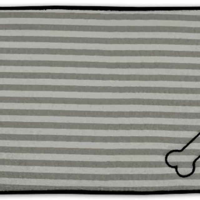 DII Bone Dry Stripe Embroidered Paw Print Pet Mat for Food