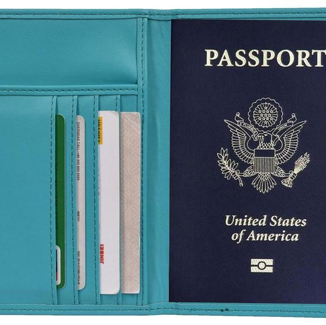 RFID Blocking Leather Passport Holder Cover & Travel Wallet ID Card Case
