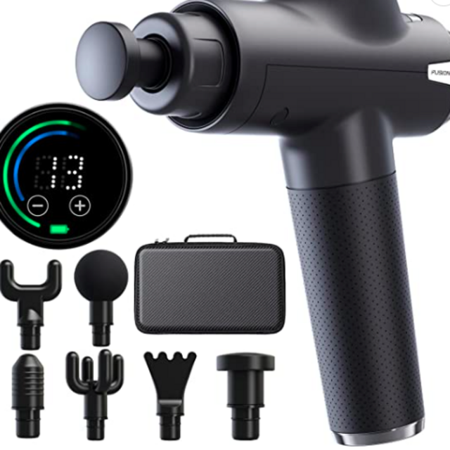 Fusion Black Pro Muscle Massage Gun Deep Tissue Percussion Muscle Massager