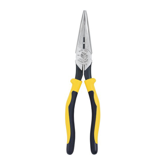 Klein Tools J203-8N 8-Inch Journeyman Heavy Duty Long Nose Pliers, Yellow and Black,Yellow/Black,Small