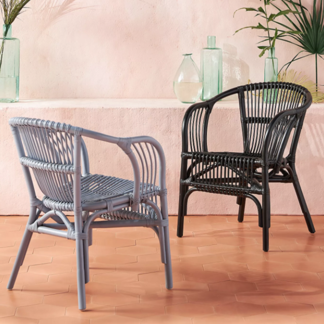 Anthropologie Pari Rattan Chairs - Black (2)