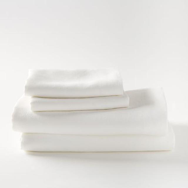 Belgian Linen Sheet Set, Queen, White