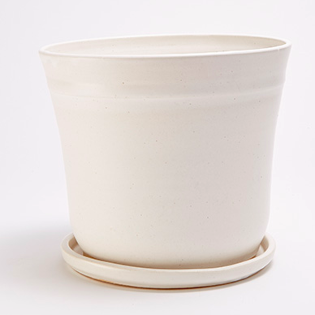 Hand Thrown Ceramic Planter (White)