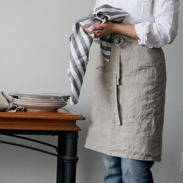 Linen Half-Aprons - Short (Natural Flax)