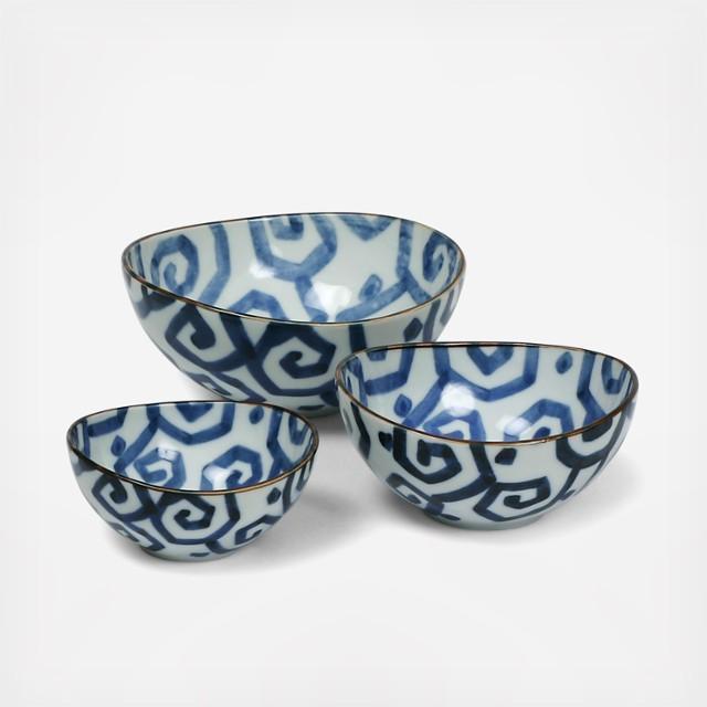 MIYA COMPANY Uzu-Karakusa 3-Piece Bowl Set