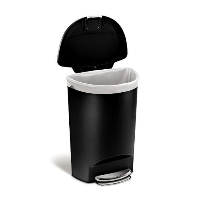 Product description page - simplehuman studio 50 Liter Plastic Semi-Round Step Trash Can - Black
