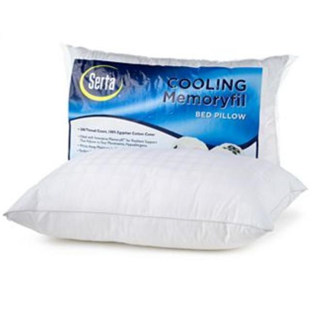 Serta 300-Thread Count Egyptian Cotton Memory Fiber Pillow - Standard / Queen