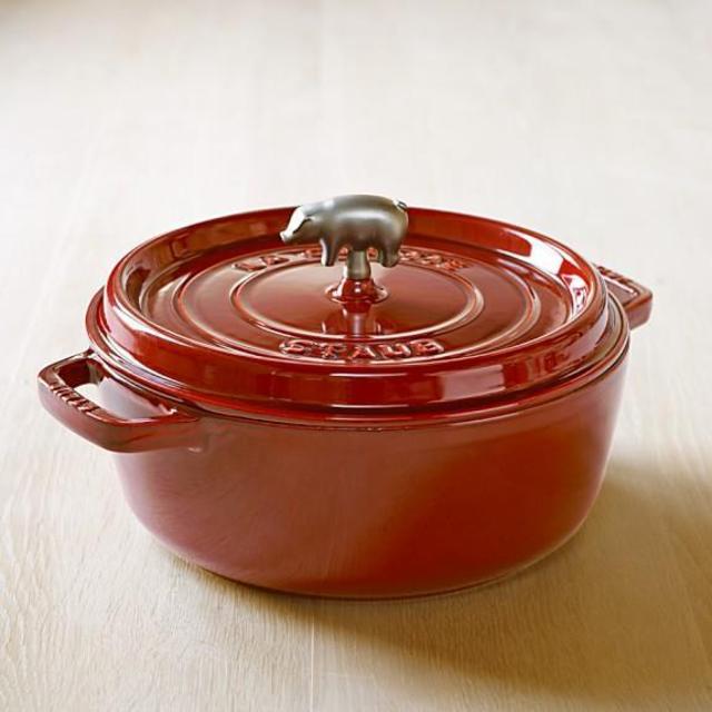 Staub Cast-Iron Round Wide Cocotte, 6-Qt.