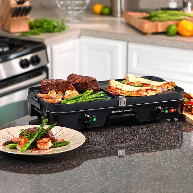 Hamilton Beach 3-in-1 Electric Indoor Grill + Griddle