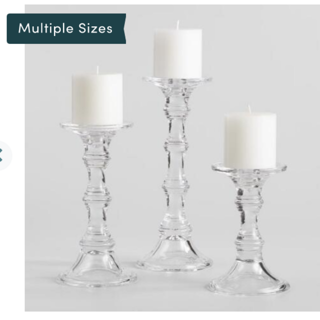 Glass Sora Pillar Candleholders - Medium