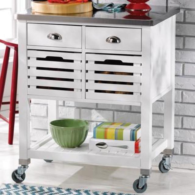 Kitchen Cart with Stainless Steel Top by Andover Mills